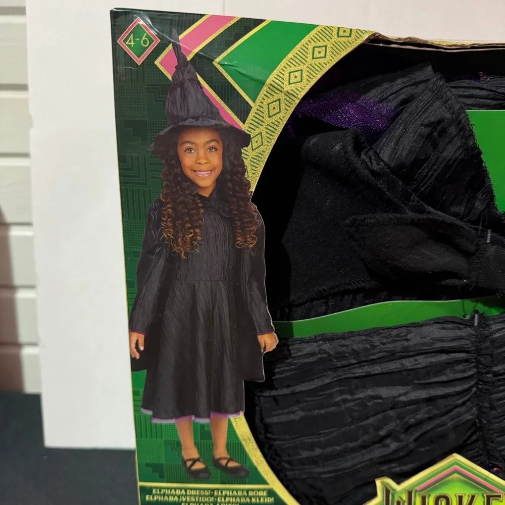 Universal's Wicked Deluxe Elphaba Black Dress Hat SZ 4-6 costume Halloween New